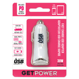 DUAL USB CAR ADAPTER WHT