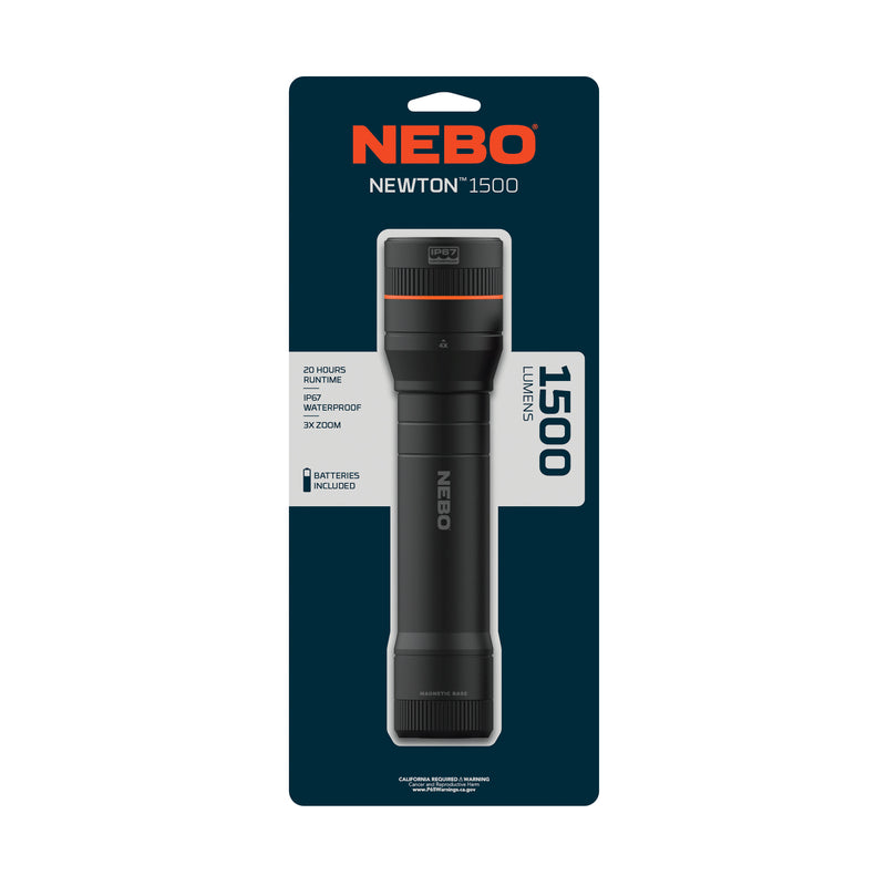 NEBO Newton 1500 lm Black LED Flashlight AA Battery