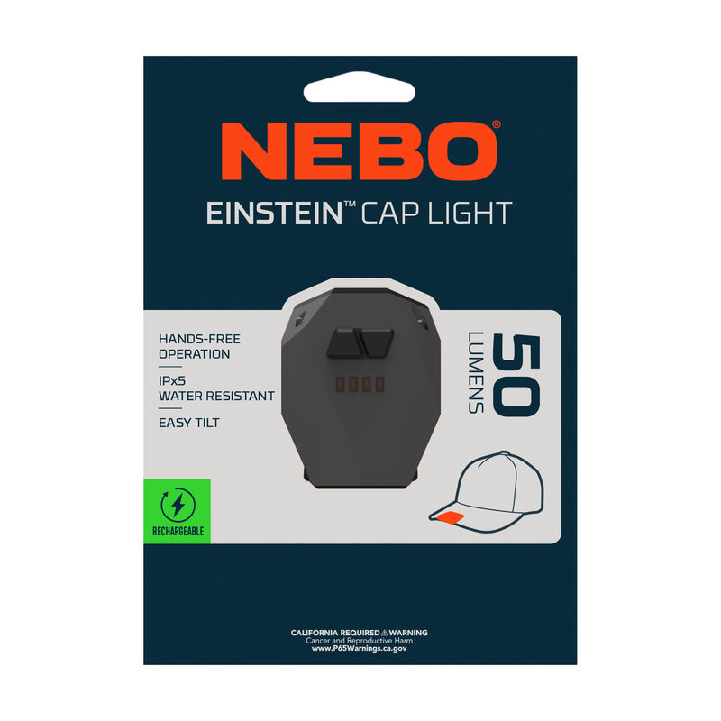 NEBO Einstein 50 lm Black LED COB Cap Light