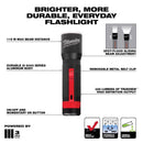 Milwaukee 325 lm Black/Red LED Focusing Flashlight AAA Battery