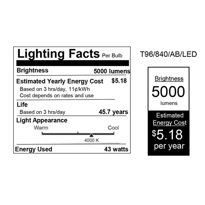 Feit LED Linears T8/T12 Cool White 93.4 in. 1-Pin Linear LED Tube Light Bulb 42 Watt Equivalence 1 p