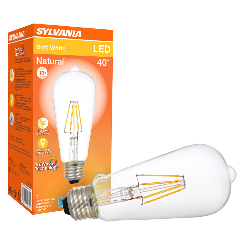 Sylvania Natural ST19 E26 (Medium) LED Bulb Soft White 40 Watt Equivalence 1 pk