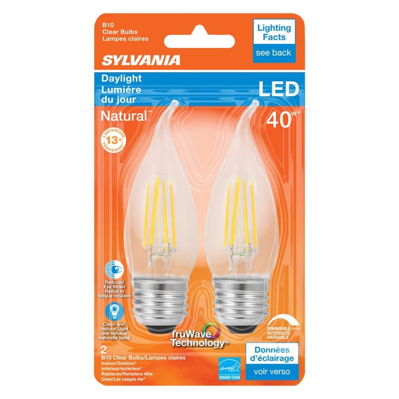 LED B10 E26 DL 40W 2PK