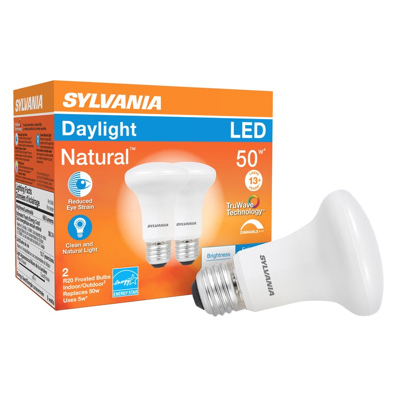 Sylvania Natural R20 E26 (Medium) LED Bulb Daylight 50 Watt Equivalence 2 pk