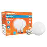 Sylvania Natural G25 E26 (Medium) LED Bulb Daylight 40 Watt Equivalence 2 pk