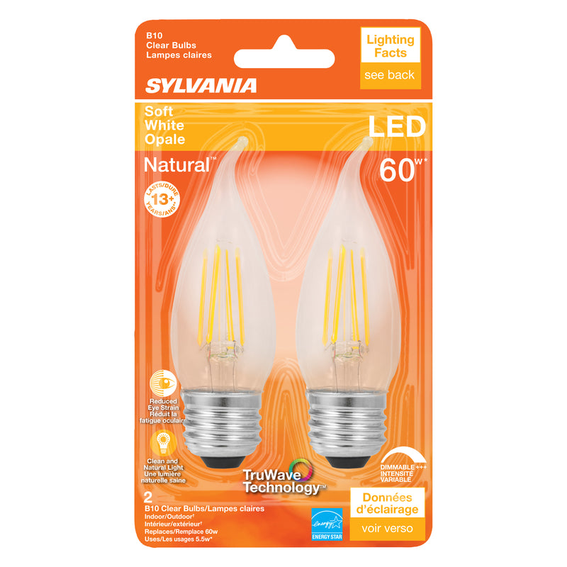 LED B10 E26 SW 60W 2PK