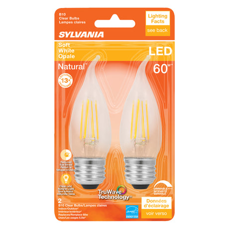 LED B10 E26 SW 60W 2PK
