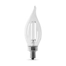 Feit White Filament BA10 E12 (Candelabra) Filament LED Bulb Soft White 60 Watt Equivalence 2 pk