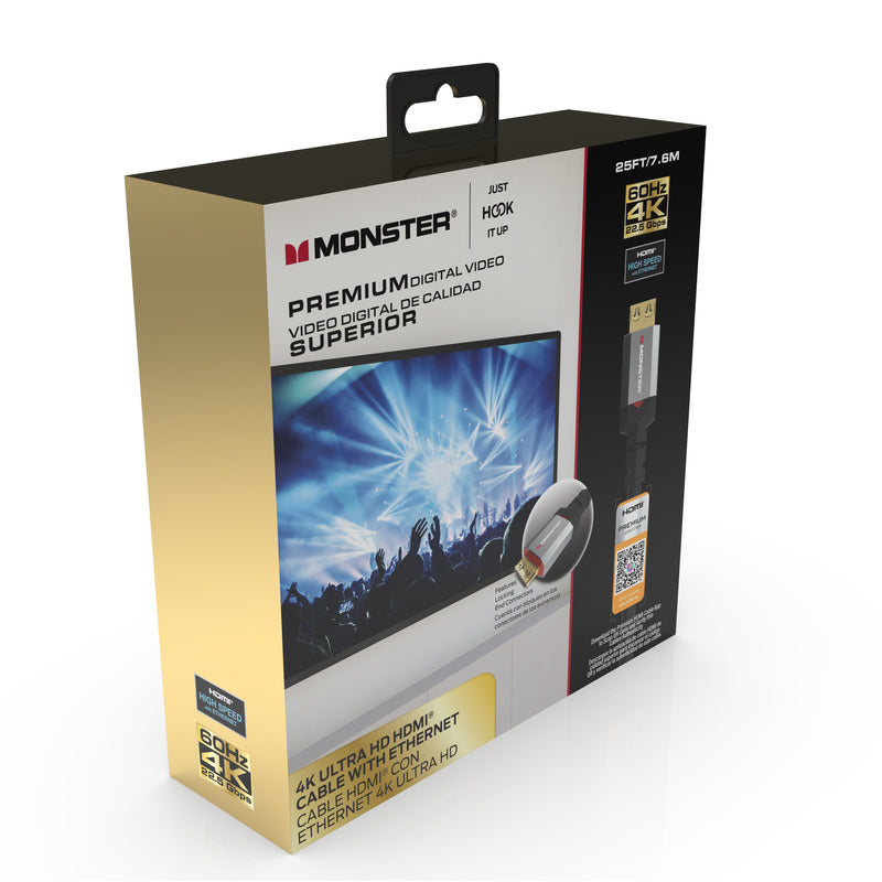 Monster Just Hook It Up 25 ft. L HDMI Cable With Ethernet 4K Ultra HD