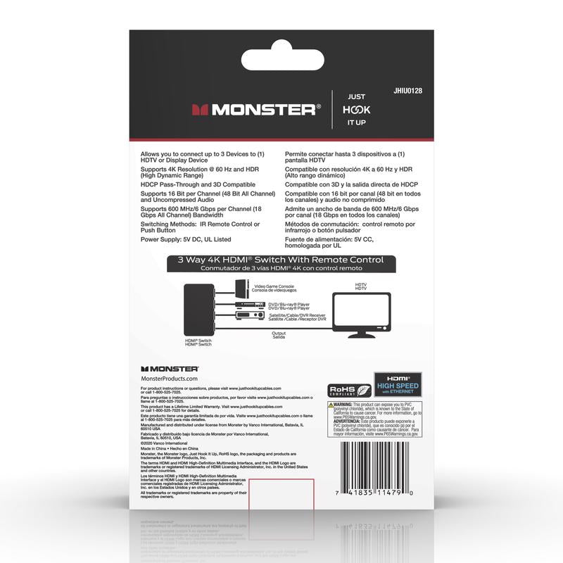 Monster Just Hook It Up HDMI Switch 1 pk