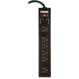 Prime 15 ft. L 6 outlets Surge Protector Black 1150 J