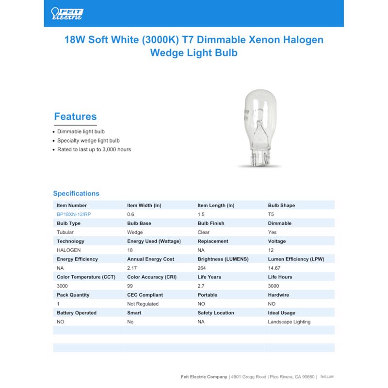 Feit 18 W T5 Tubular Halogen Xenon Bulb 264 lm Soft White 1 pk