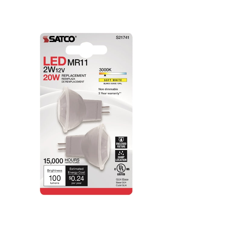 LED MR11 GU4 SW 20W 2PK