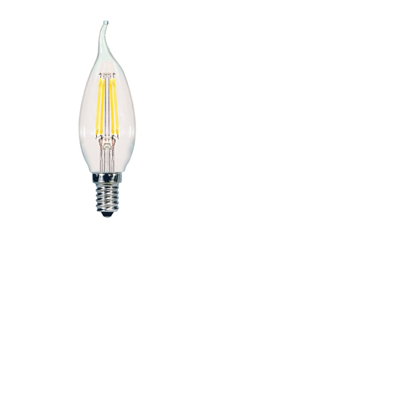 Satco CA10 (Flame Tip) E12 (Candelabra) LED Bulb Warm White 25 Watt Equivalence 2 pk