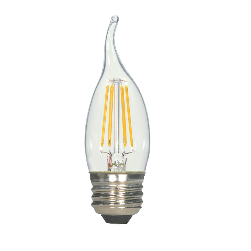 Satco CA10 (Flame Tip) E26 (Medium) LED Bulb Warm White 40 Watt Equivalence 2 pk