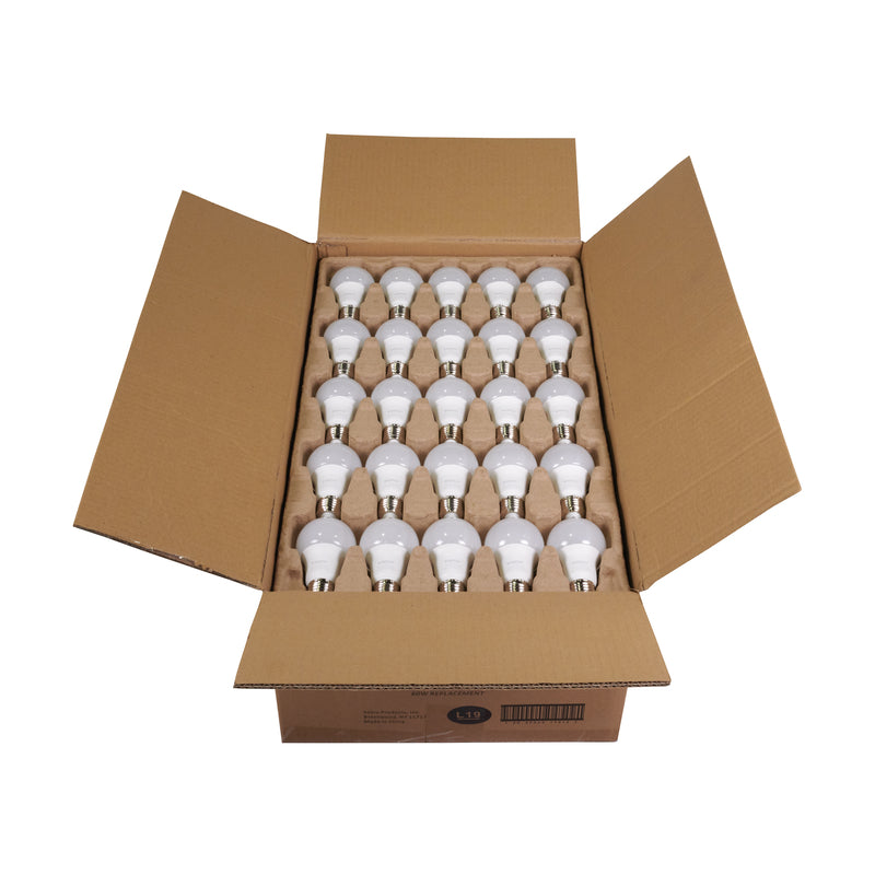 Satco A19 E26 (Medium) LED Bulb Cool White 60 Watt Equivalence 100 pk