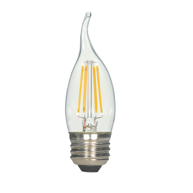 Satco CA10 (Flame Tip) E26 (Medium) LED Bulb Warm White 25 Watt Equivalence 2 pk