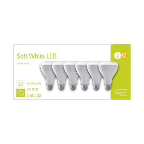 LED BR30 E26 SW 65W 6PK