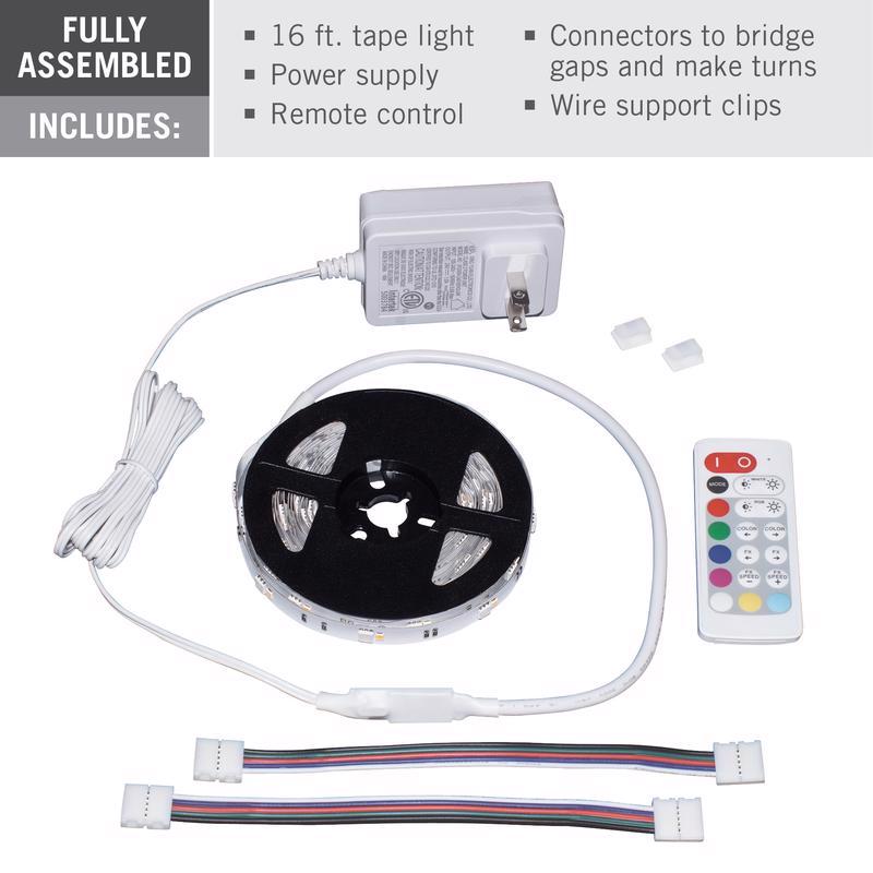Armacost Lighting RibbonFlex home 16 ft. L Multicolored Plug-In LED Smart-Enabled Strip Tape Light K