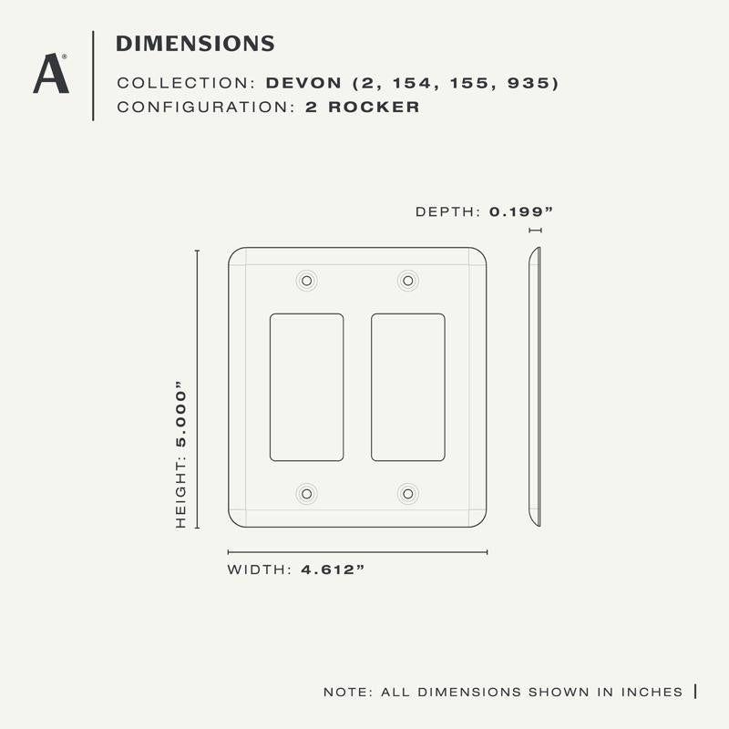 Amerelle Devon Light Almond 2 gang Stamped Steel Decorator Wall Plate 1 pk