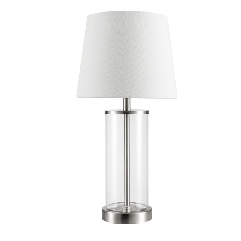TABLE LAMP CYLDR WH 21"H