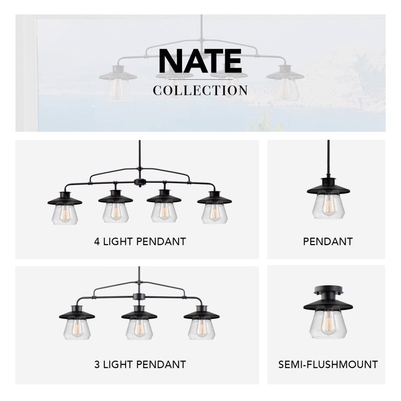 Globe Electric Nate 8.14 in. H X 8 in. W X 8 in. L Oil Rubbed Bronze Ceiling Light