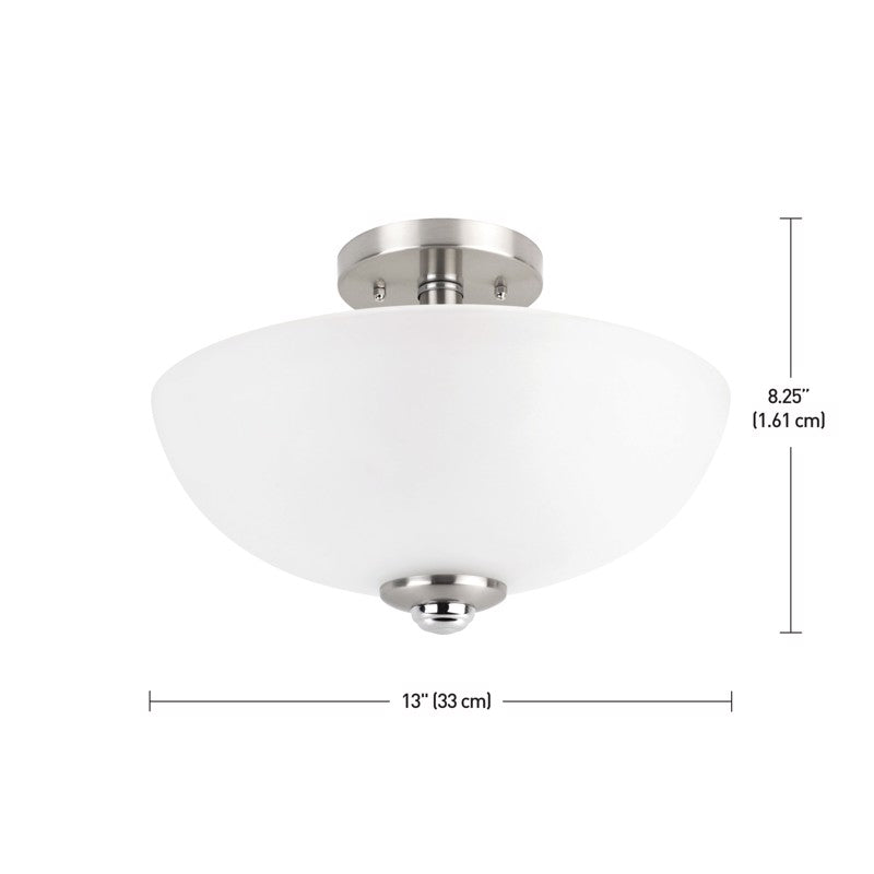 Globe Electric Hudson 8.25 in. H X 13 in. W X 13 in. L Brushed Nickel Ceiling Light