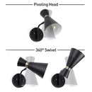 Globe Electric Belmont 1-Light Satin Black Hourglass Wall Sconce