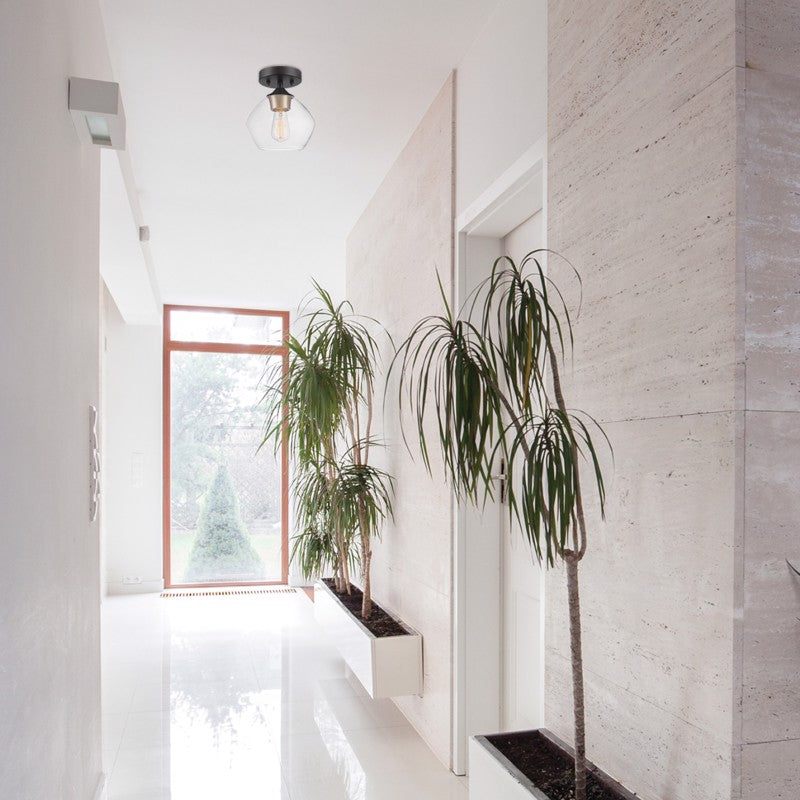 Globe Electric Harrow 9.1 in. H X 8 in. W X 8 in. L Matte Black Ceiling Light