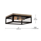 Globe Electric Verona 5.12 in. H X 13 in. W X 13 in. L Dark Bronze Ceiling Light