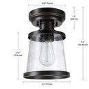 Globe Electric Charlie 9.6 in. H X 6.7 in. W X 6.7 in. L Oil Rubbed Bronze Ceiling Light