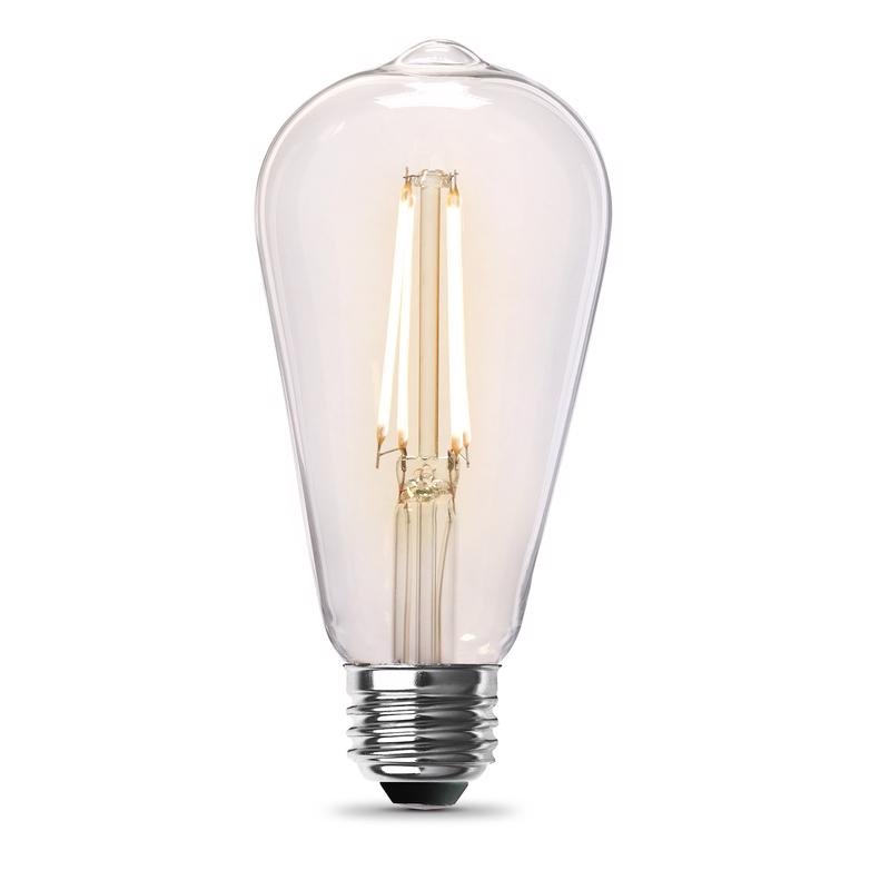 Feit LED Filament ST19 E26 (Medium) Filament LED Bulb Soft White 60 Watt Equivalence 2 pk