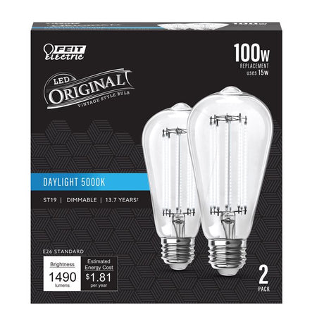 LED FLT ST19 DL100W 2PK