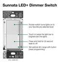 Lutron Sunnata 1.25 amps Single Pole 3-Way Dimmer Switch White 1 pk