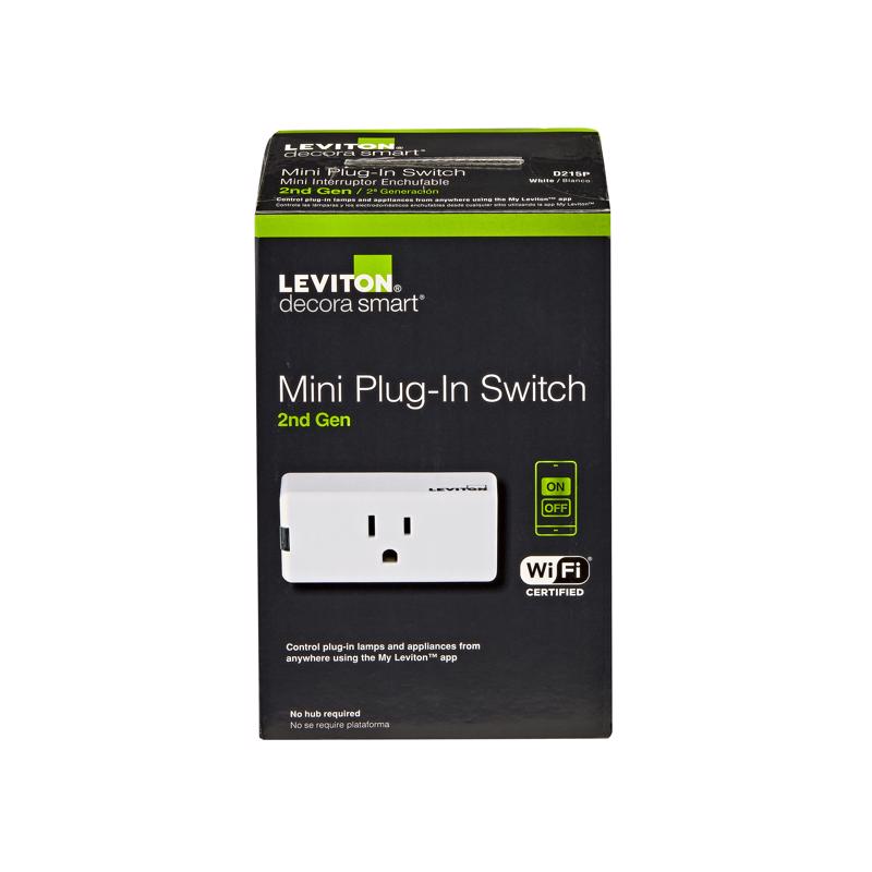 Leviton Decora Smart Grounded 1 outlets Smart-Enabled Mini Plug-In Adapter 1 pk