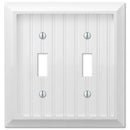 Amerelle Cottage White 2 gang Wood Toggle Wall Plate 1 pk