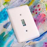 Amerelle Capri Paintable Textured White 1 gang Stamped Steel Toggle Wall Plate 1 pk