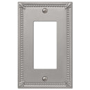 Amerelle Imperial Bead Brushed Nickel 1 gang Metal Decorator Wall Plate 1 pk