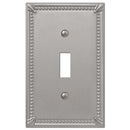 Amerelle Imperial Bead Brushed Nickel 1 gang Metal Toggle Wall Plate 1 pk
