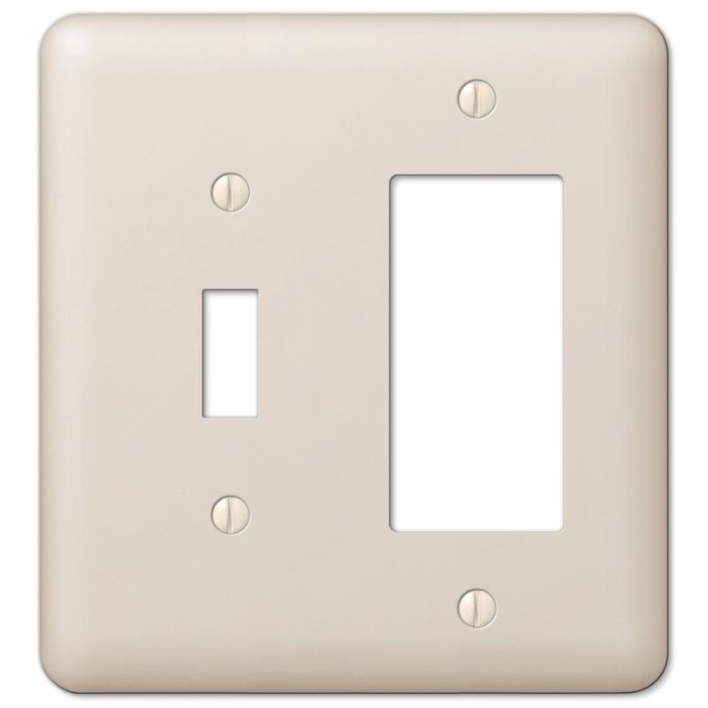 Amerelle Devon Light Almond 2 gang Stamped Steel Decorator/Toggle Wall Plate 1 pk