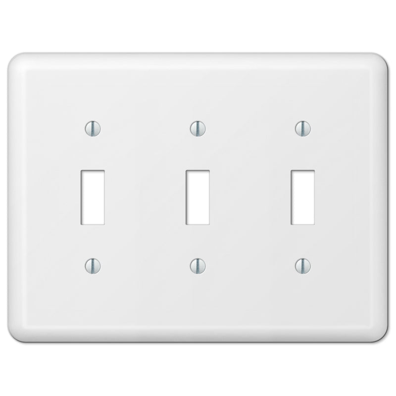 Amerelle Devon White 3 gang Stamped Steel Toggle Wall Plate 1 pk