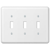 Amerelle Devon White 3 gang Stamped Steel Toggle Wall Plate 1 pk