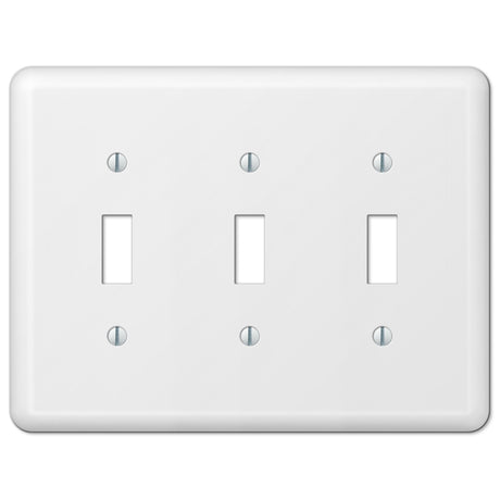 Amerelle Devon White 3 gang Stamped Steel Toggle Wall Plate 1 pk