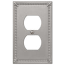 Amerelle Imperial Bead Brushed Nickel 1 gang Metal Duplex Wall Plate 1 pk