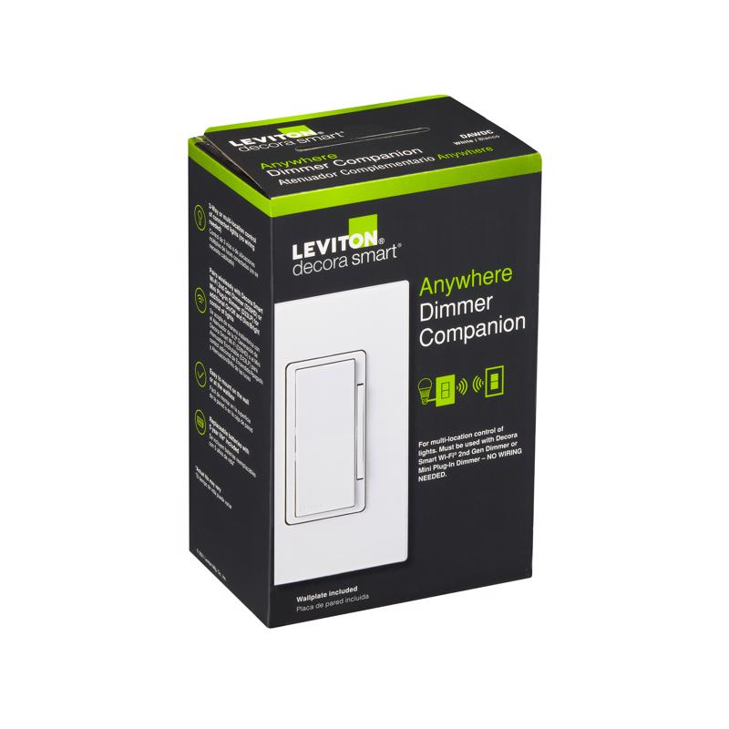 Leviton Decora White Toggle Smart-Enabled Dimmer Switch 1 pk