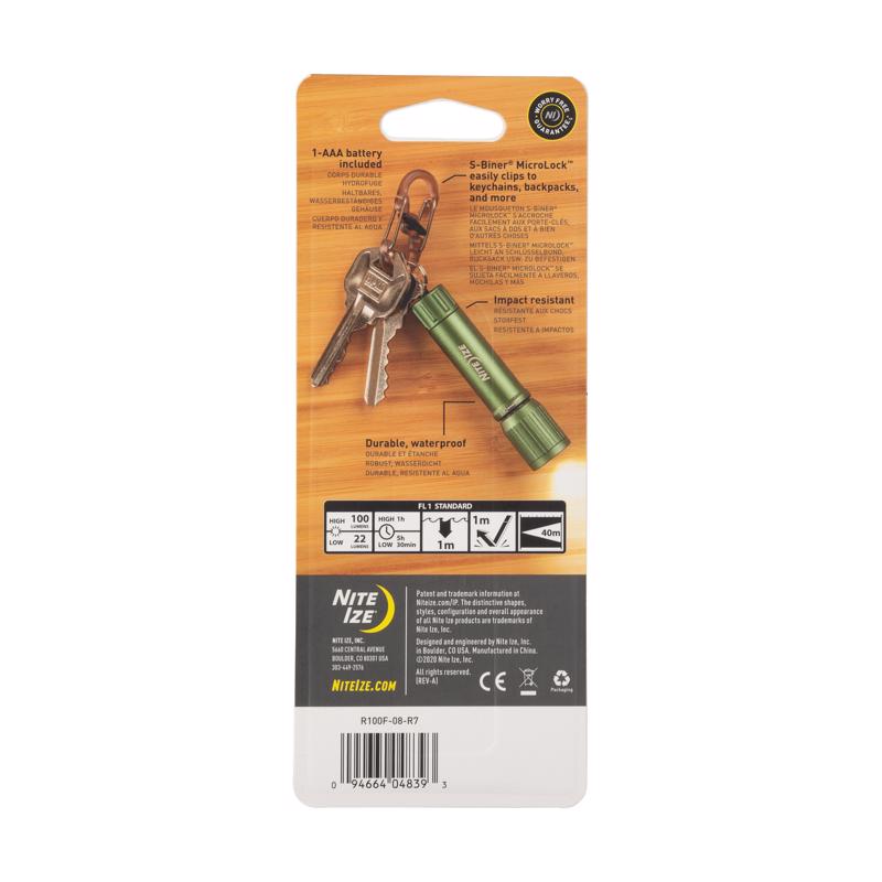 Nite Ize Radiant 100 lm Olive LED Keychain Light AAA Battery
