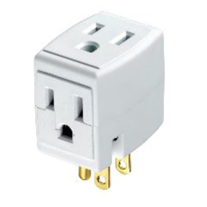 CUBE TAP GRND 3OUTLET WH