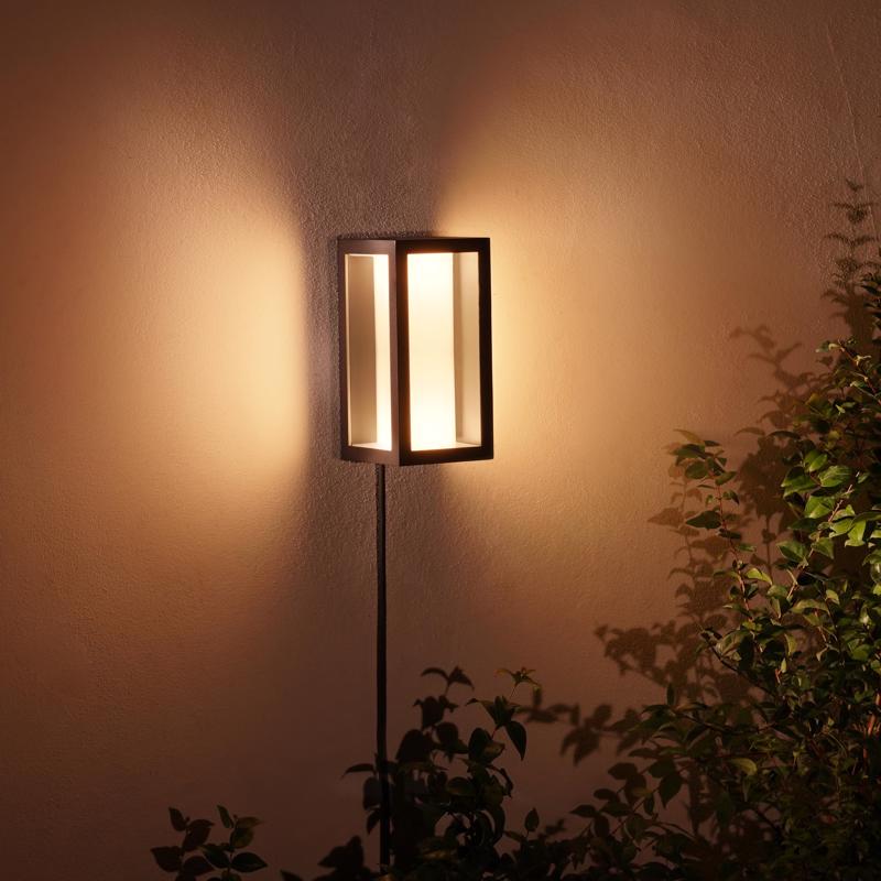 Philips Hue Matte Black Dusk to Dawn LED Wall Lantern
