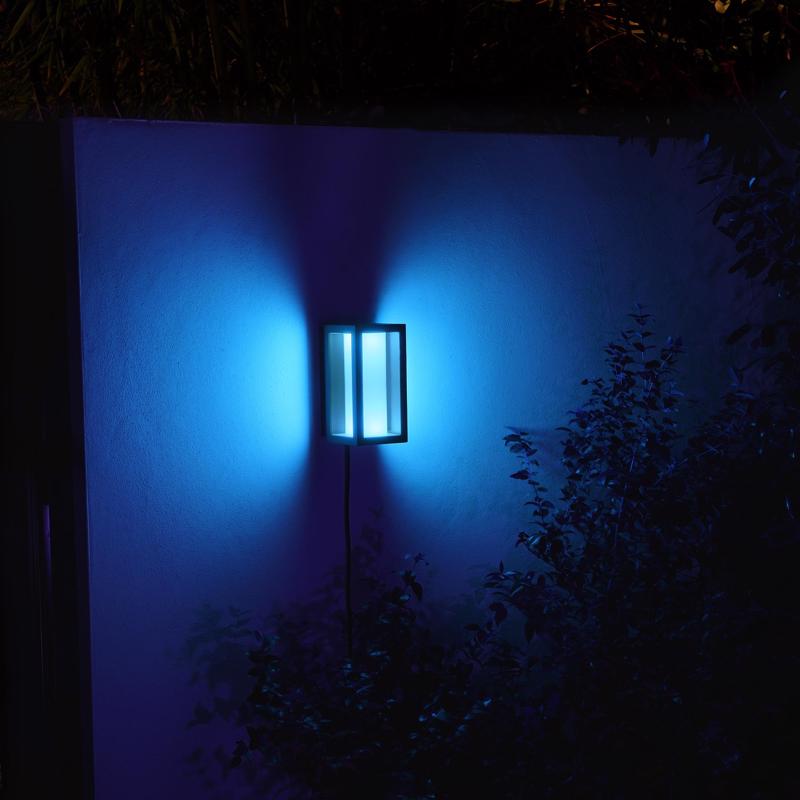 Philips Hue Matte Black Dusk to Dawn LED Wall Lantern