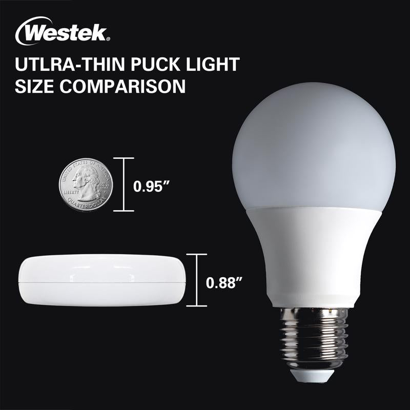 Westek White Battery Powered LED Puck Light 3 pk